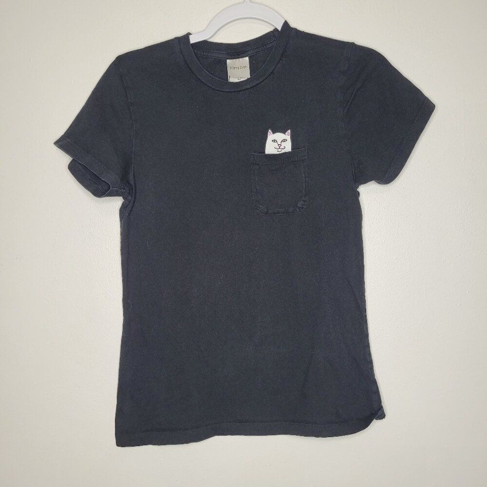 RIPNDIP Lord Nermal Pocket Tee black short sleeve cat comedy shirt medium